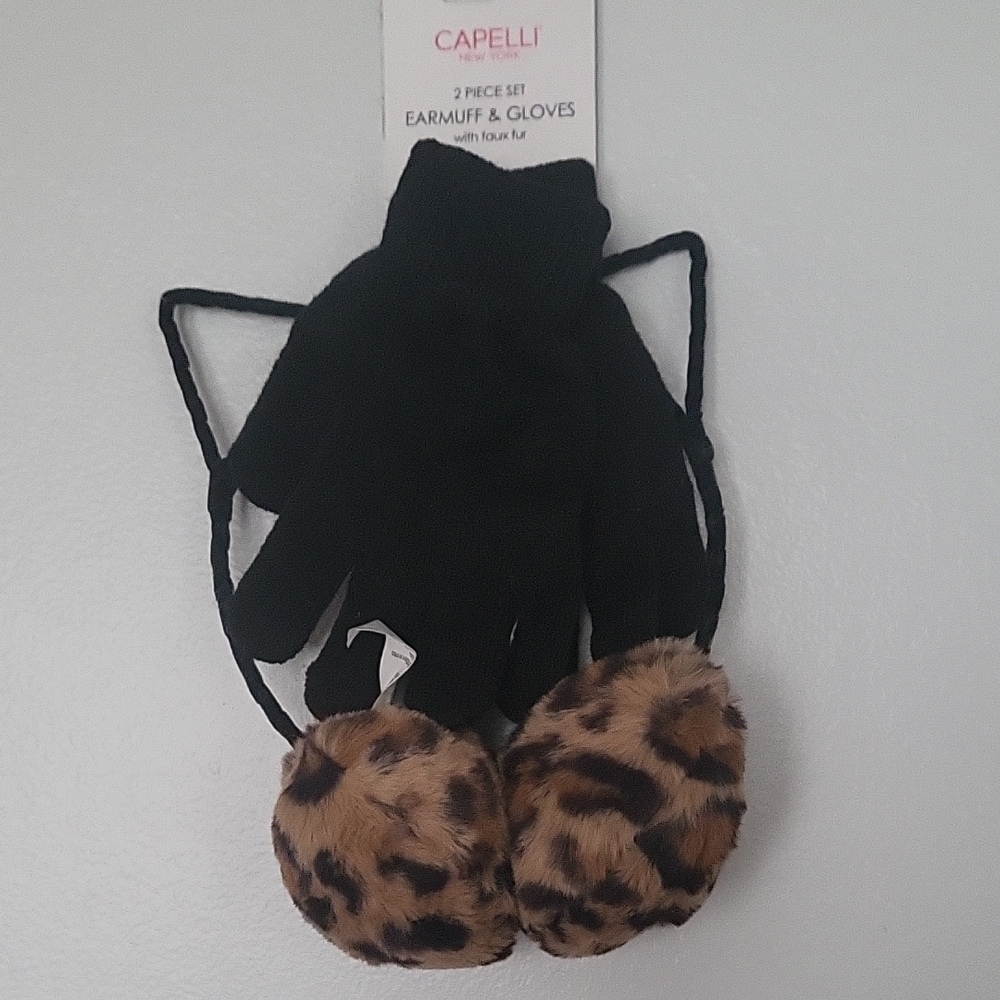 Capelli of New York Black and Brown Cat Ear Headbands